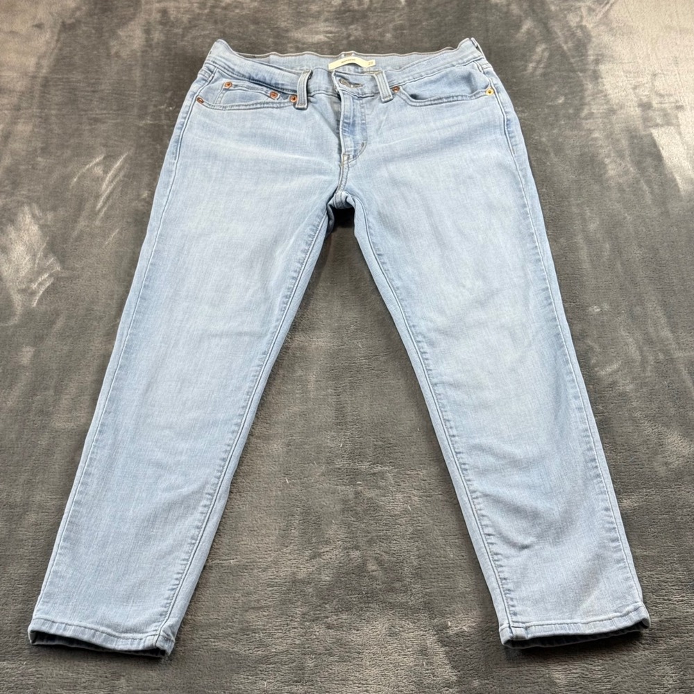 Levis Boyfriend Jeans Womens 27 Light Wash Stretch Denim 19887-0197